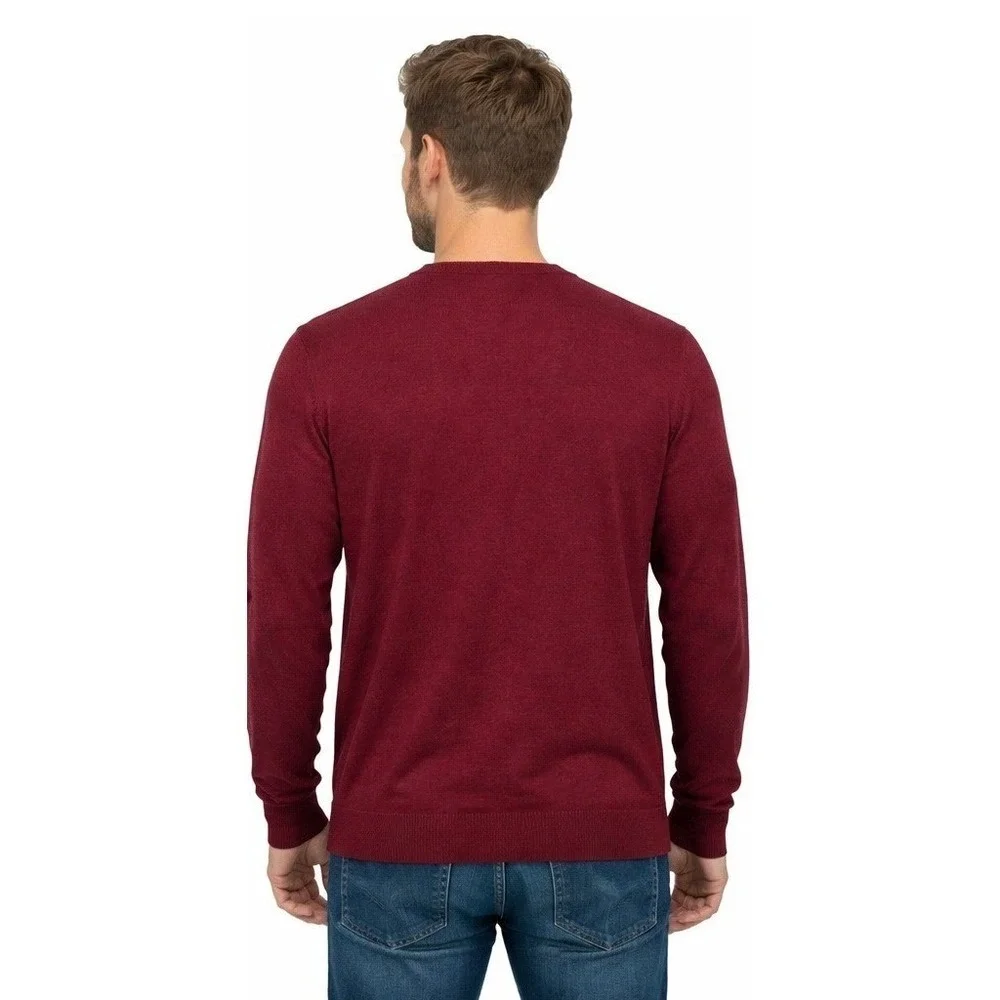 Banana Republic Merino Wool VNeck Sweater Large Burgundy Red‎ Classic Minimalist